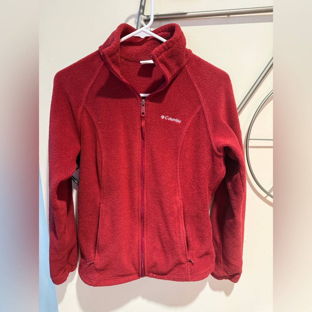 Columbia Women’s Vibrant Red Fleece Hoodie, Size S
